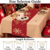 Odot Christmas Table Runner, Seasonal Autumn Winter Red Kitchen Table Decoration Machine Washable Long Tablecloth, Home Decor for Christmas Events (33x120cm, Heart Rose)- Brit Commerce - Image 2